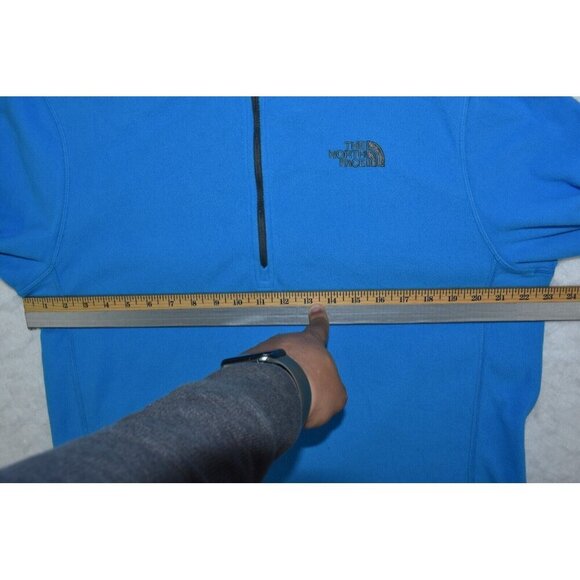 The North Face Classic Men's Sweatshirt Size L Blue Pullover Half Zip Fleece - Picture 11 of 12